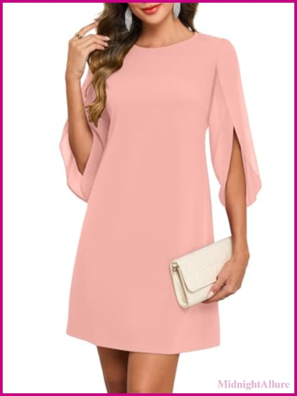 Women's Cocktail Party Mini Dress Short Sleeve Flutter Chiffon
